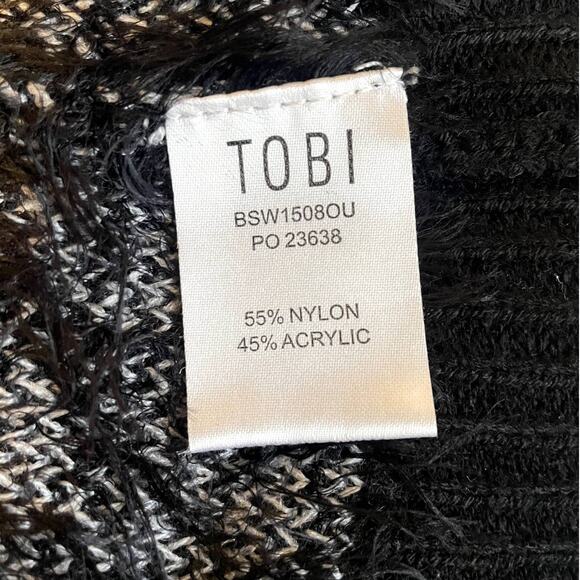 Tobi Cozy Mohair Open Front Plaid Winter Cardigan Small - Picture 5 of 5